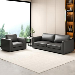 أريكة عصرية مربعة من الجلد الصناعي بمقعد واحد/اثنين/ثلاثة/أربعة مقاعد مع وسائد مربعة وأرجل من الفولاذ المقاوم للصدأ، أثاث متين لغرفة المعيشة - Product Image 3