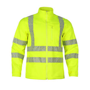 Veste de sécurité réfléchissante haute visibilité pour hommes, vêtements de travail, usine, atelier, extérieur, coupe-vent, softshell, manches longues, jaune - Product Image 5