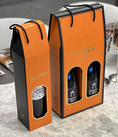 Boîte à vin double pliable en carton ondulé écologique, fabrication professionnelle directe d'usine, OEM, vente en gros, stockage de spiritueux