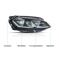 Bloc optique avant style Golf 7.5 Full LED pour Volkswagen Golf Mk7 Golf 7, années 2013-2017 2018