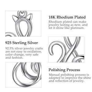 Collar de plata de ley 925 con doble gato, joyería para parejas - Product Image 4