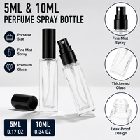 Flacon pulvérisateur de parfum carré en verre, finition argentée, rechargeable, vide, avec pompe, format voyage, mini, pour parfum ou eau de Cologne, anti-fuite