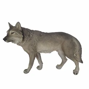 Hars Staande Wild Dier Grijze Wolf Figurine Tuin Decor