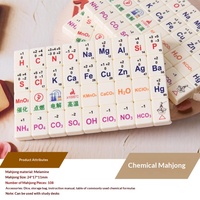 Tuiles de Mahjong éducatives avec formules chimiques imprimées, jeu d'apprentissage portable pour étudiants