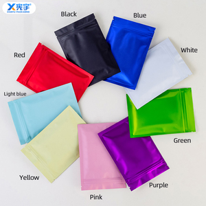 Sacs refermables en aluminium colorés avec logo personnalisé, noir, <span class=keywords><strong>blanc</strong></span>, rouge, vert, <span class=keywords><strong>bleu</strong></span>, sacs en plastique Mylar pour en-cas, biscuits, noix, café, thé - Product Image 2