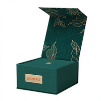 Boîtes d'emballage personnalisées avec logo en bronze vert, en carton aseptique, auto-érectables, de forme carrée, avec doublure en éponge et fermeture magnétique, pour cadeaux