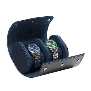 Nouveau haut niveau rétro Portable montre boîte montre intelligente anti-poussière boîte de rangement en cuir montre boîte à bijoux