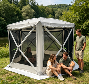 Tente <span class=keywords><strong>de</strong></span> camping familiale professionnelle, pop-up, avec moustiquaire, imperméable, coupe-vent, grand gazebo pour pique-nique - Product Image 5
