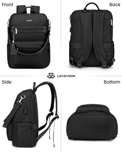 Borsa da infermiera per insegnante di lavoro espandibile alla moda 2023 <span class=keywords><strong>con</strong></span> borsa da polso carina zaino da viaggio multifunzione impermeabile per laptop da donna USB - Product Image 4