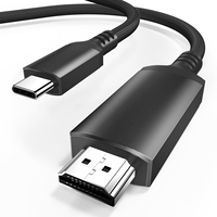 Câble magnétique USB-C vers HDMI 2.1 avec blindage combiné 8K 60Hz, gaine PVC/Nylon pour moniteur d'ordinateur, téléviseur et projecteur