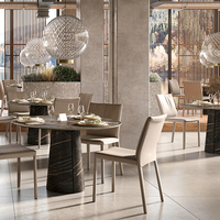 Ensemble de table et 4 chaises de salle à manger modernes et durables en tissu de luxe pour hôtel, villa, appartements, restaurant, cuisine