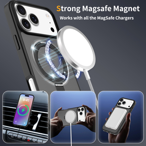 Ốp điện thoại nam châm phổ biến, chất liệu mờ, dành cho <span class=keywords><strong>iPhone</strong></span> 17 Pro Max, có giá đỡ vòng, chống sốc, tương thích với <span class=keywords><strong>iPhone</strong></span> 17, 16, 15, 14, 13 - Product Image 3