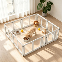 Parc d'exercice pliable transparent en acrylique AFP pour chien, enclos modulaire autoportant multi-panneaux pour chiot, lapin, chat, cochon