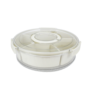 Vòng chia Veggie phục vụ khay với nắp và xử lý xách tay 6 ngăn giữ tươi thực phẩm lưu trữ Snack hộp <span class=keywords><strong>container</strong></span> - Product Image 2