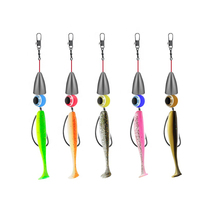 Kit de 76 leurres souples de pêche à queue de pagaie, leurres coulants à tête plombée barbelée, boîte de matériel de pêche