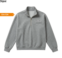 Sudadera Metropolitan Prep para hombre, oversize, con media cremallera, cuello tipo embudo, corte holgado, estilo streetwear, peso pesado, calidad premium