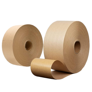 LOCKEDPAPER Ruban d'emballage industriel pour expédition et déménagement, résistant, activé par l'eau, 127 g/m², 2,75 po x 450 pi, 5 fibres renforcées, 2 papiers - Product Image 1