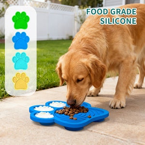 Tapete de Silicone com Padrão de Patas de Cão e Tapete de Lamber para Cães, Tigela de Alimentação Lenta com Ventosa Forte - Product Image 6