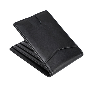 RFID bloqueo Vintage marrón de cuero de Caballo loco de cuero negro de los hombres de cartera de cuero genuino - Product Image 5