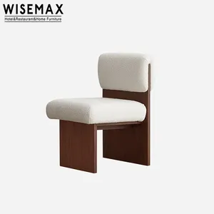 WISEMAX mobili soggiorno confortevole struttura in legno sedia da pranzo morbida sedia per il tempo libero in tessuto teddy per la casa