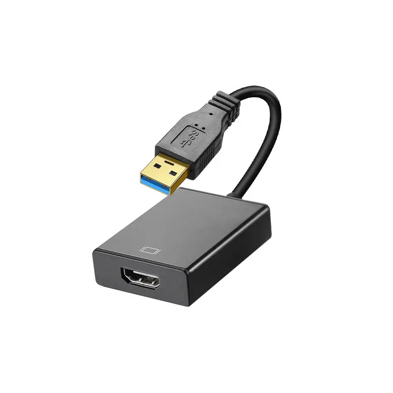 Adaptor USB 3.0 ke HDMI, 1080p 4K kabel konverter kompatibel plug and play USB3.0 ke HDMI Adapter