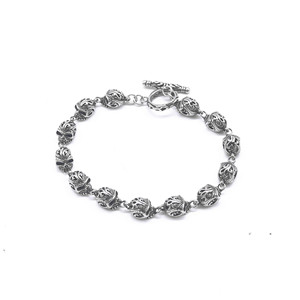 Pulsera con diseño de calavera yunnique, plata tibetana, unisex, diseño geométrico hueco, joyería de moda - Product Image 5