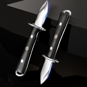 Couteau à huîtres en acier inoxydable avec manche en bois, outil robuste pour fruits de mer - Product Image 1