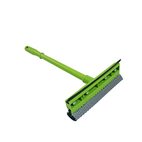 Nettoyeur de vitres de voiture en plastique vert, grattoir manuel, essuie-glace, nettoyeur de vitres ménager, raclette à vitres avec éponge