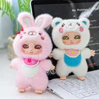 Porte-clés en peluche personnalisés OEM – Animaux en peluche (chat, lapin, souris, ours) – Cadeau d'anniversaire anti-stress 100 % polyester
