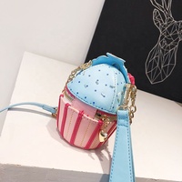 Bloc de couleur pour gâteau de crème glacée de dessin animé 2 tailles, Double fermeture éclair réglable, bandoulière amovible, serrure en métal, sac à bandoulière