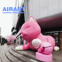 Chat gonflable pour promotion de marque, modèle de chat mascotte violet pour accessoires de scène