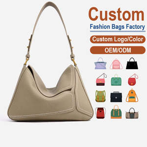 กระเป๋าสะพายไหล่หนังนูบัคลายลิ้นจี่สไตล์วินเทจ ดีไซน์เรขาคณิต ตกแต่งด้วยโซ่เย็บตะเข็บตัดสี สำหรับสุภาพสตรี เหมาะสำหรับใช้ในออฟฟิศ วันหยุดสุดสัปดาห์ และการเดินทาง - Product Image 1