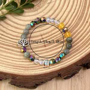 Natural Stone <b>Bracelet</b> Colorful Glass <b>Beaded</b> Positive Vibrations Seamless Strict Quality Control Mixed Batch Support - Product Image 1