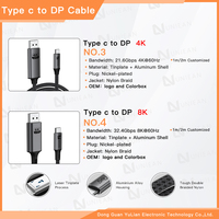 Vente en gros d'usine UNIEAN Câble HD 8K4K Type C vers DP Câble de port d'affichage Adaptateur Usb C vers DP pour câble vidéo vers Macbook pro