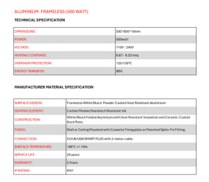 500W High Quality Infrared Heating Plate <b>Thermostat</b> | Fast Heating Bedroom Ceiling-Mounted Smart App-<b>Controlled</b> Electric Heating - Product Image 6