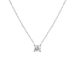Classic Princess Cut Lab Grown Diamond Pendant <b>Necklace</b> 14K 18K Yellow Gold Solitaire 4 Prongs Minimalist Fine Jewelry - Product Image 1