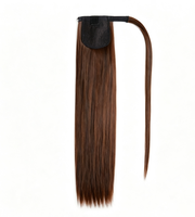 Extension de queue de cheval en fibre haute température, bande magique à enrouler, postiche synthétique lisse et soyeux pour femme