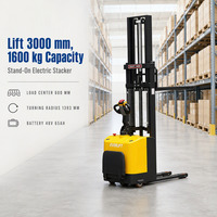 Transpalette Électrique EVERLIFT, Chariot Élévateur à Batterie Haute Capacité, Lève-Plateau pour Manutention de Marchandises en Entrepôt
