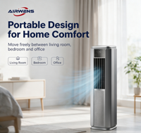 Aire Acondicionado Portátil Airwens 14000 BTU, Frío/Calor, Bajo Ruido, Ahorro de Energía, con Ruedas Integradas para Casas de Alquiler