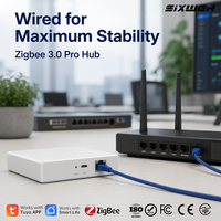 SIXWGH THP10-Z Gateway Zigbee 3.0 con Cable, RJ45 LAN, Hub Tipo C, Tuya Smart Life, Automatización Local de 128 Dispositivos para Hogar Inteligente