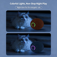 Juguete Inteligente para Gatos, Pelota Interactiva con Rotación Automática, Recargable por USB, con Luces LED y Sensor de Obstáculos, de TPE, para Gatos y Perros, para Interiores