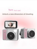 Mini caméra numérique Thumb certifiée KC, style rétro pour étudiants, capteur CMOS 5MP, avec clip corporel, lampe torche LED, photo/vidéo, petite, à clapet, compatible MicroSD