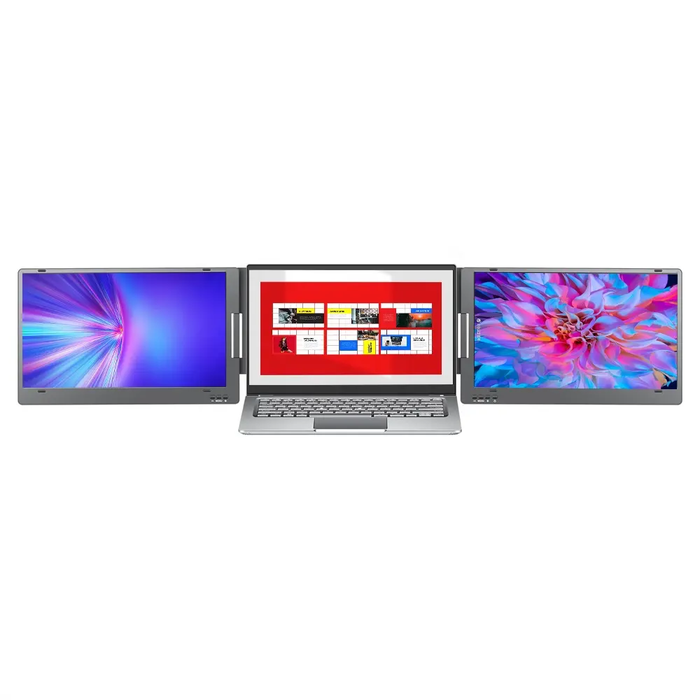 Fábrica OEM Triplo Monitor Laptop IPS Monitores Múltiplos Portátil FHD Screen Extender para Laptop