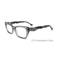 Monture de lunettes optiques œil-de-chat en acétate pour femme, surface polie, charnière à ressort réparable, lunettes de vue tendance