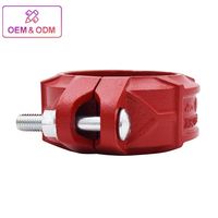 Raccord rigide rainuré en fonte ductile homologué FM UL 2"-12" 300 PSI, finition époxy rouge pour système d'incendie