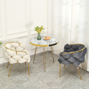 Chaise de salle à manger de luxe Nordic Light moderne Simple salle à manger chaise de ménage dos couverture souple chaise en velours - Product Image 5