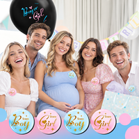 Badges boutonnières révélation du sexe bleu rose pour vêtements de bébé, équipe garçon ou fille, pour anniversaire, fête prénatale, jeux et fournitures de fête