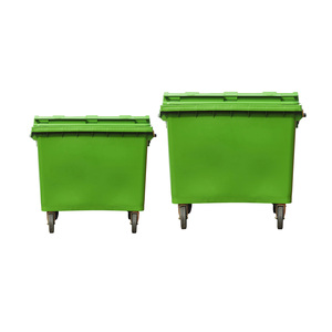 Poubelle extérieure avec couvercle 240L 660L 1100L, poubelle extérieure en HDPE, poubelle en plastique avec pédale et roues - Product Image 5