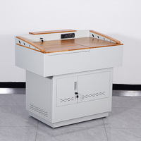 Pupitre d'enseignement multimédia à écran rabattable, bureau d'ordinateur intelligent pour salles de classe, design moderne, construction métallique