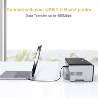 Kabel pemindai Printer USB Tipe C ke USB 2.0 tipe B cocok untuk pengontrol DJ MIDI Keyboard pemindai Piano dan lainnya